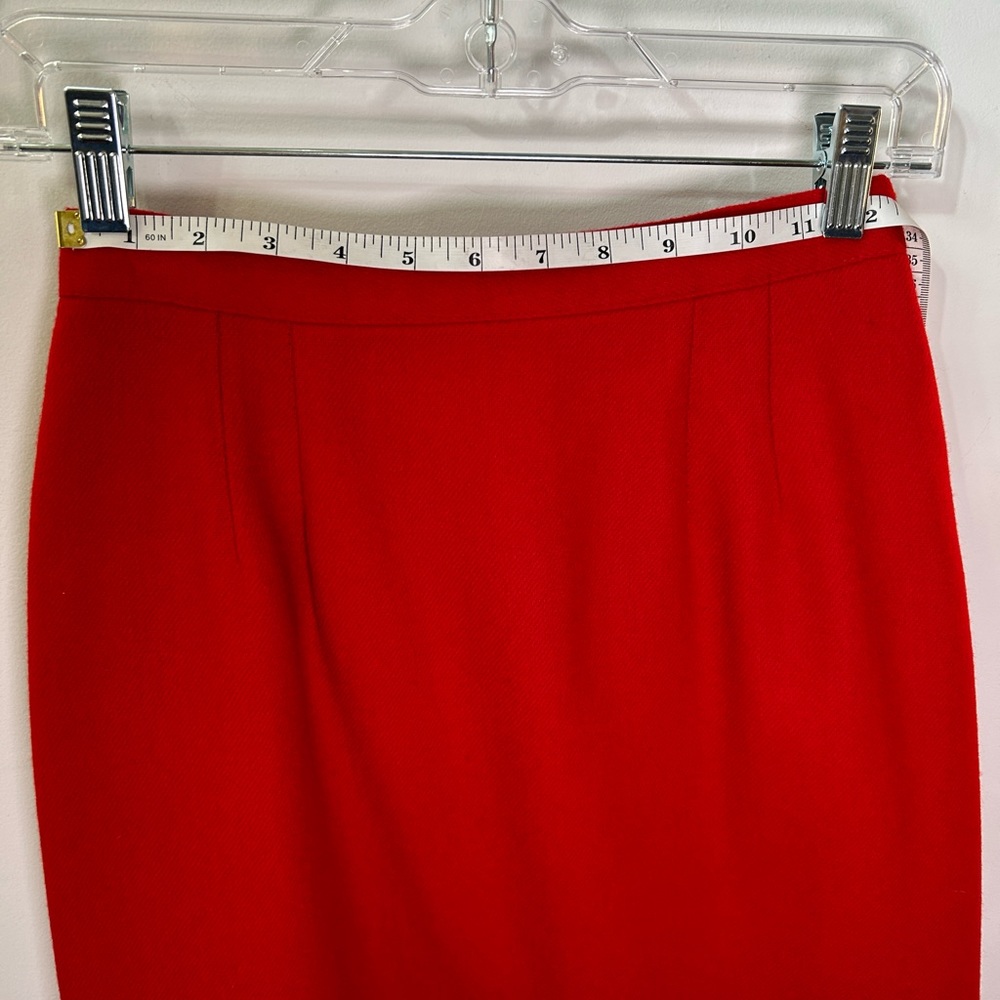 Vintage Briggs Red 100% Wool Pencil Skirt - Picture 6 of 7